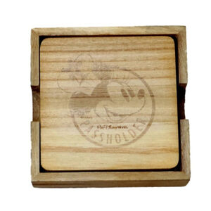 2019 Minnie Mouse Disney Epcot Food Wine Fest Passholder Wood Coaster Set